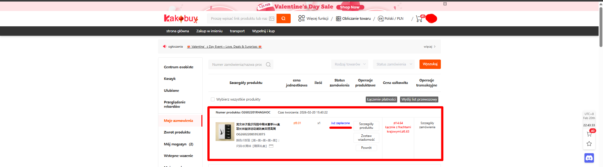 Śledzenie Kakobuy itemy